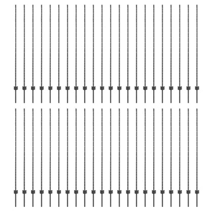 vidaXL Embedded Fence Post 44 pcs Grey 200 cm Powder-Coated Steel 2