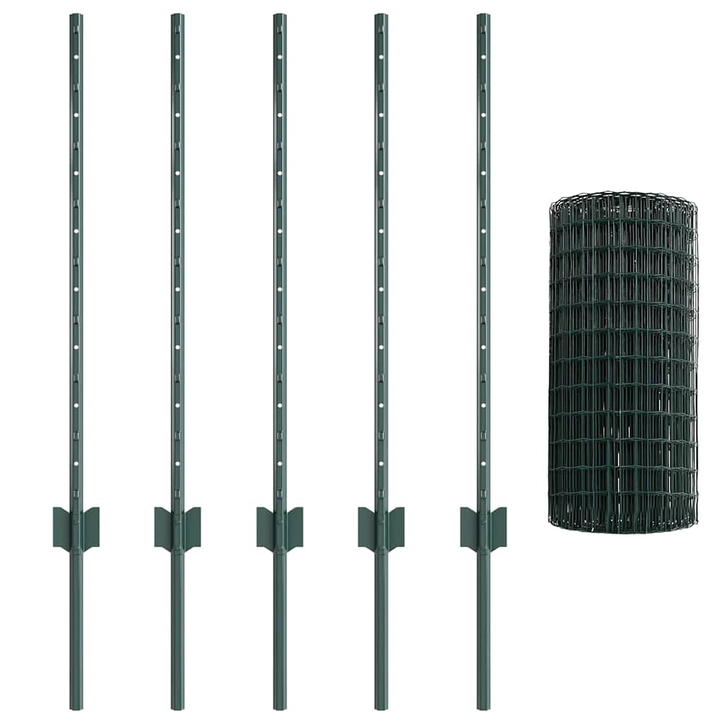 Euro Fence with Post 10 x 0.6 m PVC-Coated Steel Mesh Green 10 x 0.4 m – 10 x 1 m 10 x 0.8 m fence (10 x 10 cm mesh)