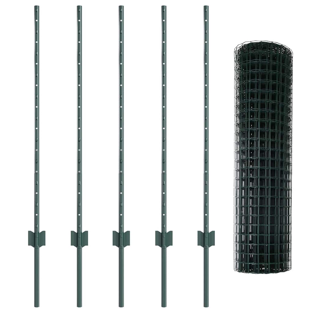 Euro Fence with Post 10 x 1.2 m PVC-Coated Steel Mesh Green 10 x 1 m – 10 x 1.5 m 10 x 1 m fence (10 x 10 cm mesh)