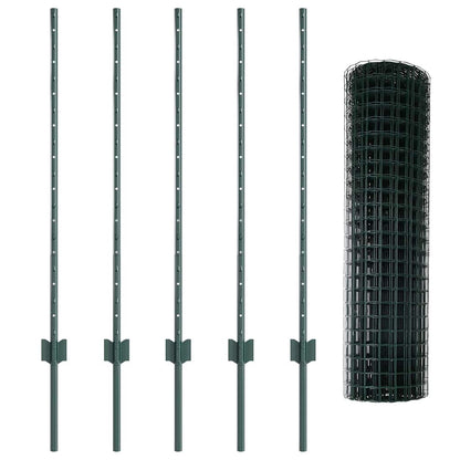 Euro Fence with Post 10 x 1.2 m PVC-Coated Steel Mesh Green 10 x 1 m – 10 x 1.5 m 10 x 1 m fence (10 x 10 cm mesh)