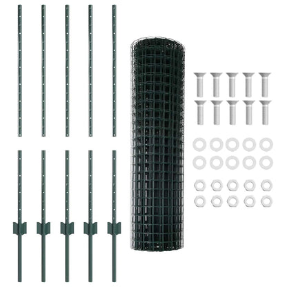 Euro Fence with Post 10 x 1.2 m PVC-Coated Steel Mesh Green 10 x 1 m – 10 x 1.5 m 10 x 1 m fence (10 x 10 cm mesh)