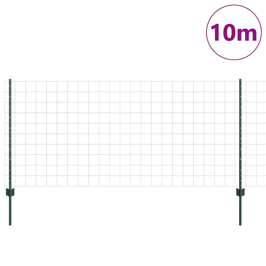 Euro Fence with Post 10 x 1.2 m PVC-Coated Steel Mesh Green 10 x 1 m – 10 x 1.5 m 10 x 1 m fence (10 x 10 cm mesh)