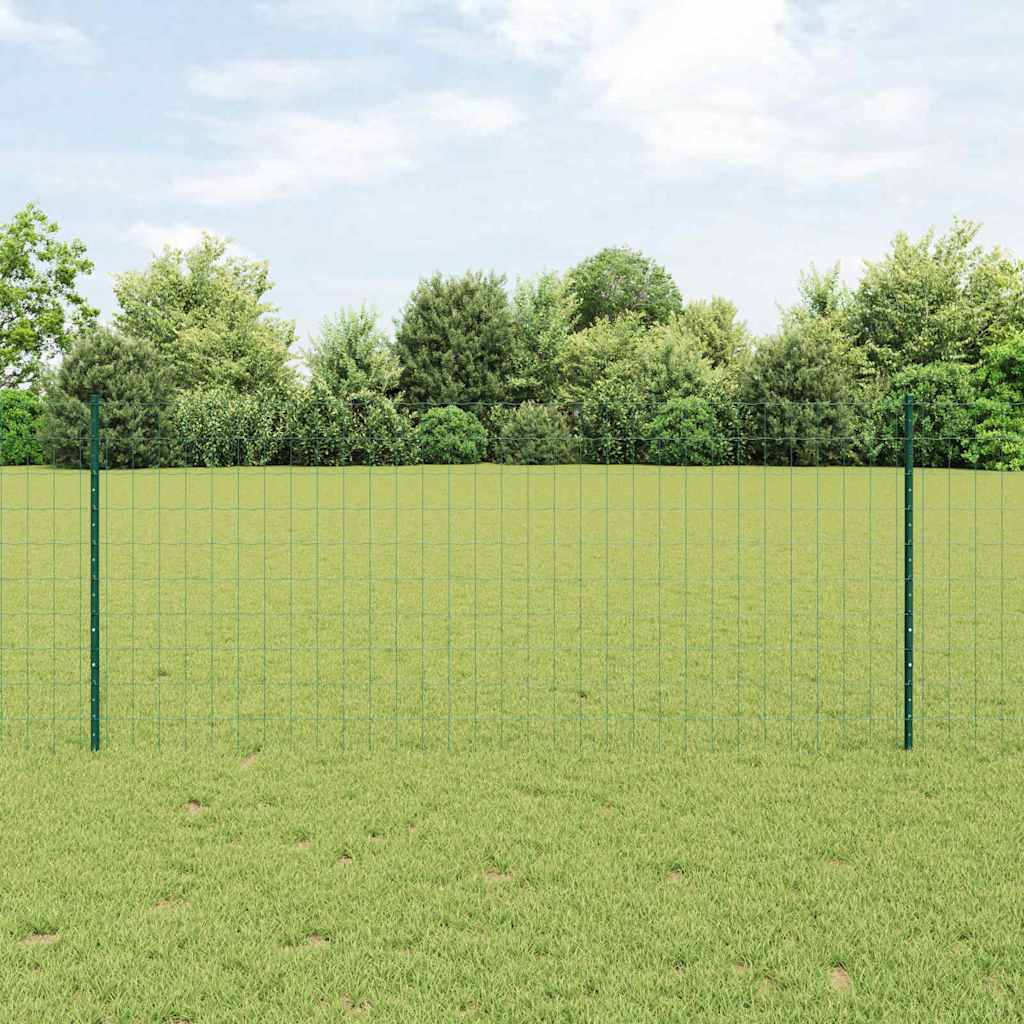Euro Fence with Post 25 x 1.2 m PVC-Coated Steel Mesh Green 25 x 1 m – 50 x 0.6 m 25 x 1 m fence (7.5 x 10 cm mesh)