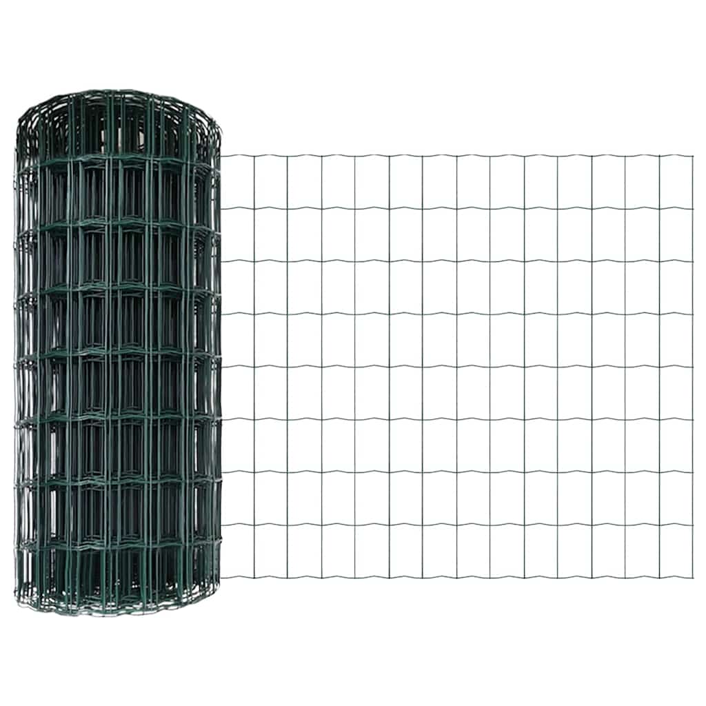 Euro Fence with Post 10 x 1.6 m PVC-Coated Steel Mesh Green 10 x 1.5 m – 25 x 1 m 25 x 0.8 m fence (7.7 x 6.4 cm mesh)