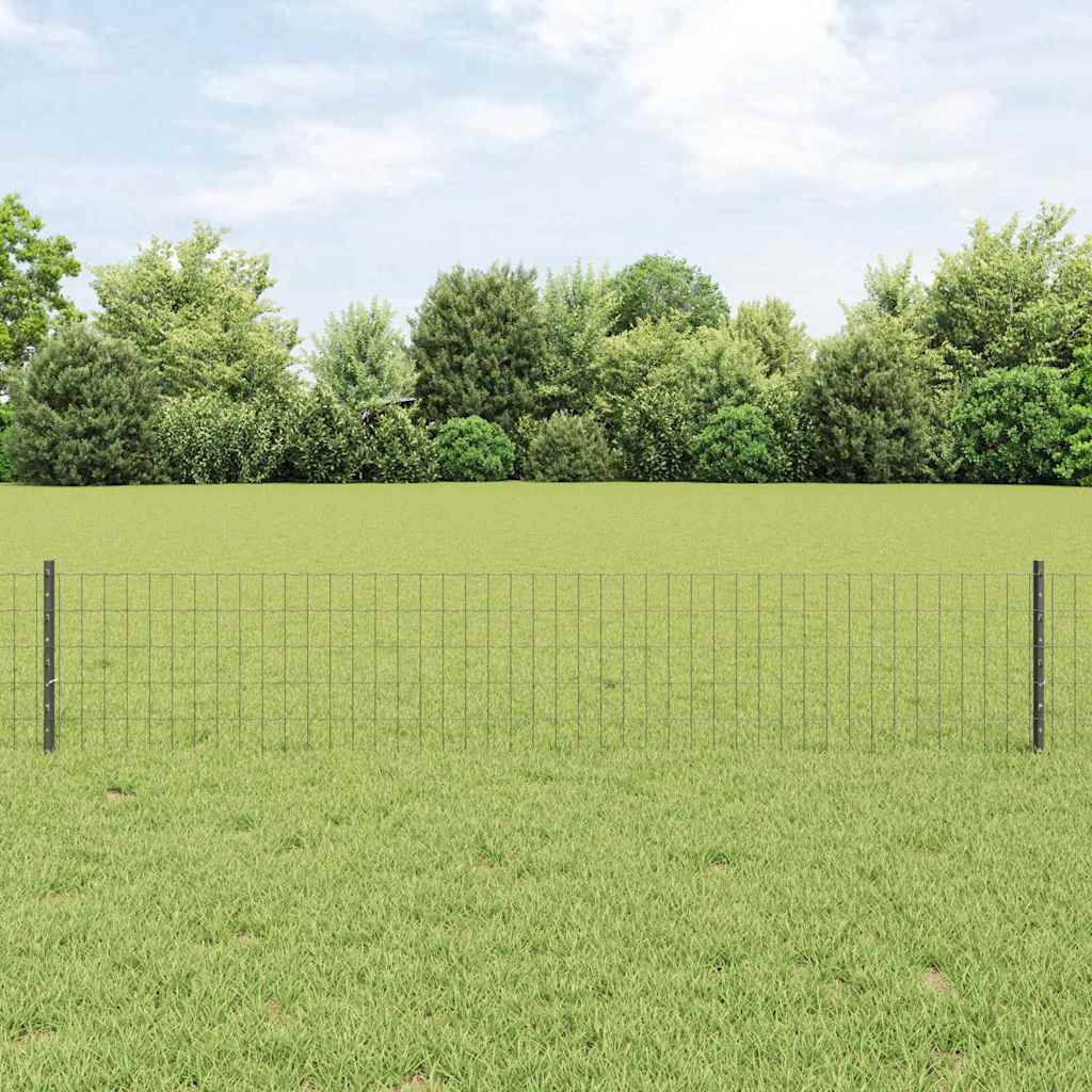 Euro Fence with Post 10 x 1 m PVC-Coated Steel Mesh Grey 10 x 0.4 m – 10 x 1 m 10 x 0.4 m fence (5 x 7.5 cm mesh)