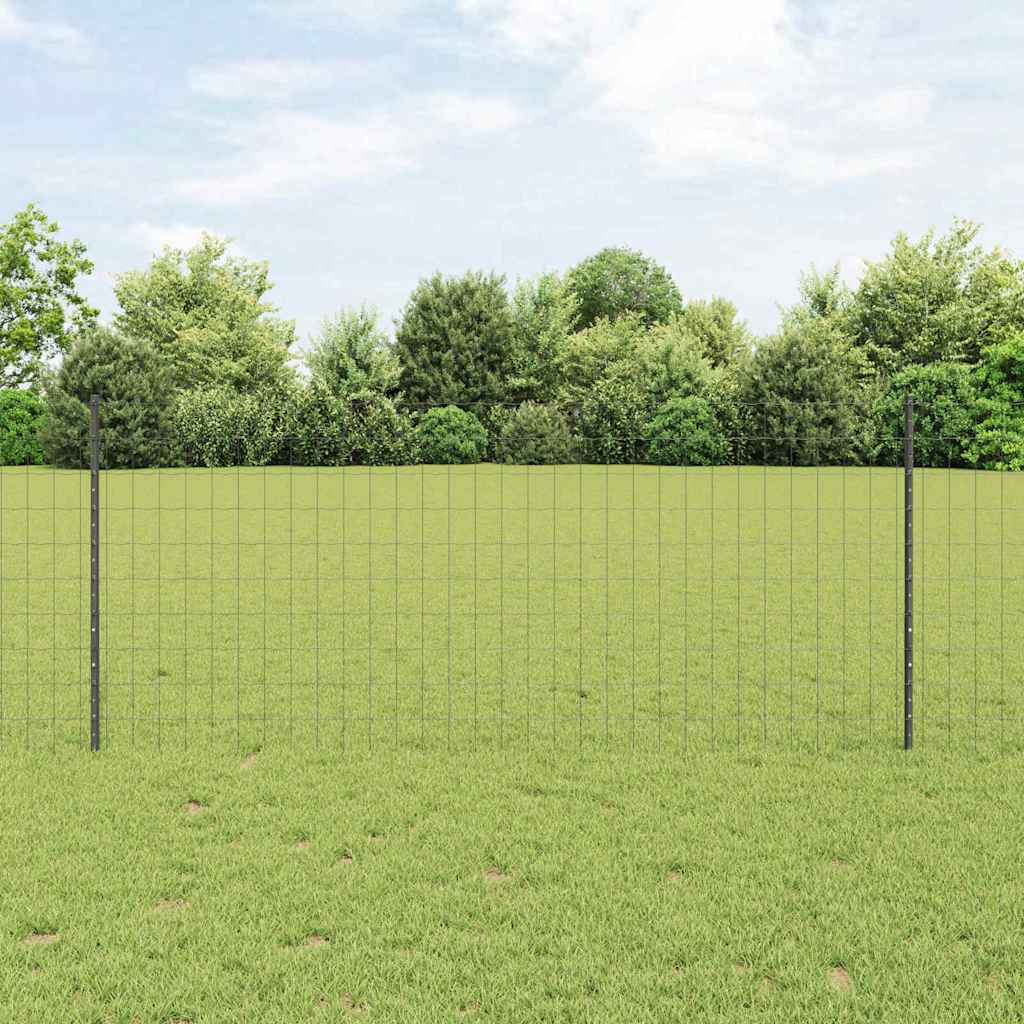 Euro Fence with Post 10 x 1 m PVC-Coated Steel Mesh Grey 10 x 0.4 m – 10 x 1 m 10 x 1 m fence (7.5 x 10 cm mesh)
