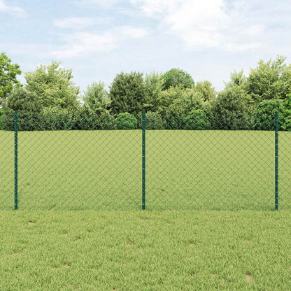 Chainlink Fence with Post 10 x 0.4 m PVC-Coated Steel Green 10 x 0.8 m fence (4 x 4 cm mesh)