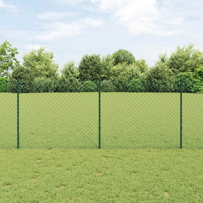 Chainlink Fence with Post 10 x 0.4 m PVC-Coated Steel Green 10 x 1 m fence (4 x 4 cm mesh)
