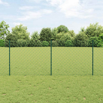 Chainlink Fence with Post 10 x 0.4 m PVC-Coated Steel Green 10 x 1 m fence (6 x 6 cm mesh)