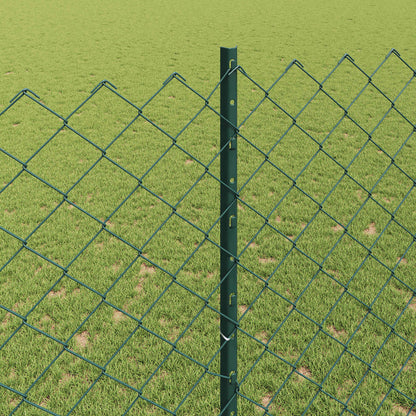 Chainlink Fence with Post 10 x 0.4 m PVC-Coated Steel Green 25 x 1.6 m fence (6 x 6 cm mesh)