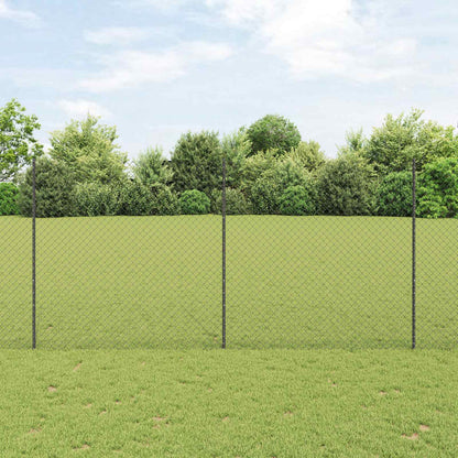 Chainlink Fence with Post 10 x 1 m PVC-Coated Steel Mesh Grey 10 x 1.6 m fence (4 x 4 cm mesh)