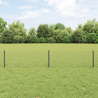 Chainlink Fence with Post 10 x 1 m PVC-Coated Steel Mesh Grey 10 x 0.4 m fence (6 x 6 cm mesh)