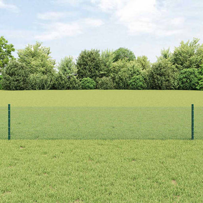 Welded Wire Fence with Posts 10 x 1 m Galvanised Steel Green 10 x 0.4 m – 10 x 1.2 m 10 x 0.4 m fence (1.2 x 1.2 cm mesh)
