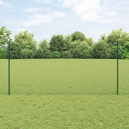 vidaXL Welded Wire Fence with Posts 50 x 1.2 m PVC-Coated Steel Green 1