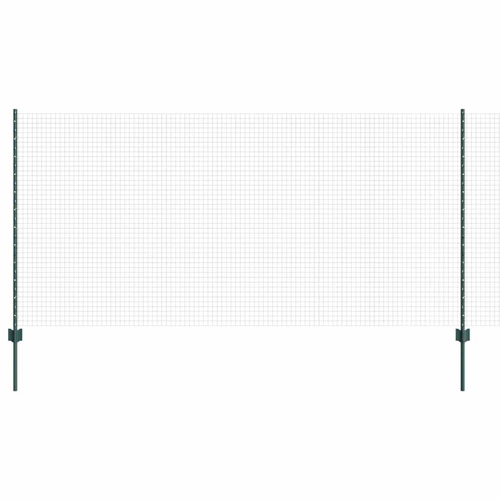 Welded Wire Fence with Posts 50 x 1.4 m PVC-Coated Steel Green 50 x 1.2 m fence (1.6 x 1.6 cm mesh)–100 x 0.8 m fence (1.2 x 1.2 cm mesh) 50 x 1.2 m fence (2.5 x 2.5 cm mesh)
