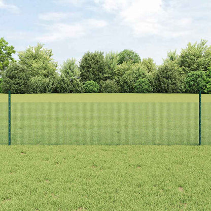 vidaXL Welded Wire Fence with Posts 100 x 0.5 m PVC-Coated Steel Green 1