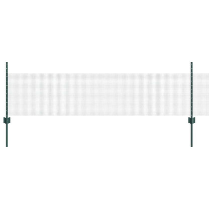 vidaXL Welded Wire Fence with Posts 100 x 0.5 m PVC-Coated Steel Green 2