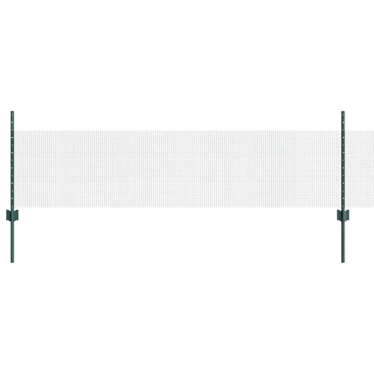 vidaXL Welded Wire Fence with Posts 100 x 0.5 m PVC-Coated Steel Green 2