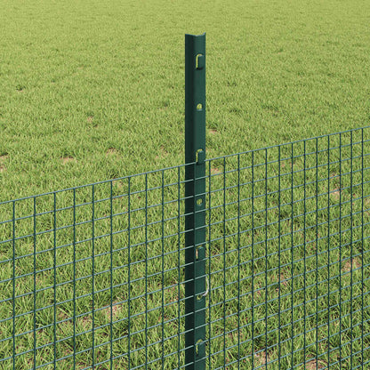 vidaXL Welded Wire Fence with Posts 100 x 0.5 m PVC-Coated Steel Green 4