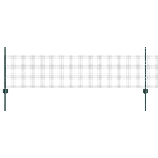 vidaXL Welded Wire Fence with Posts 100 x 0.5 m PVC-Coated Steel Green 2