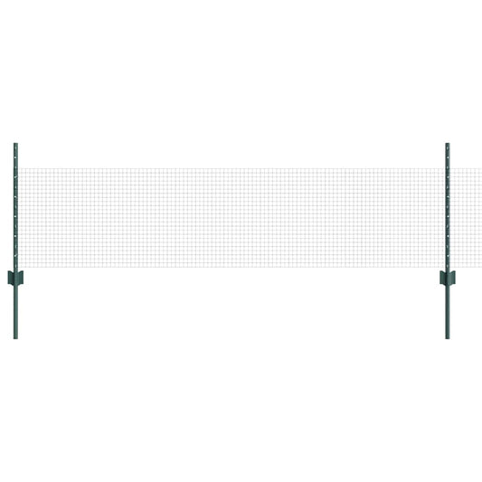 vidaXL Welded Wire Fence with Posts 100 x 0.5 m PVC-Coated Steel Green 2