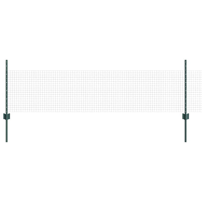 vidaXL Welded Wire Fence with Posts 100 x 0.5 m PVC-Coated Steel Green 2