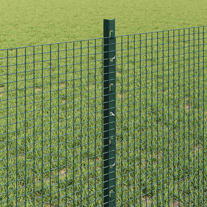 vidaXL Welded Wire Fence with Posts 100 x 0.6 m PVC-Coated Steel Green 4