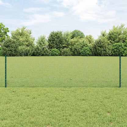 vidaXL Welded Wire Fence with Posts 100 x 0.6 m PVC-Coated Steel Green 1