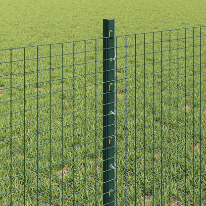 vidaXL Welded Wire Fence with Posts 100 x 0.6 m PVC-Coated Steel Green 4