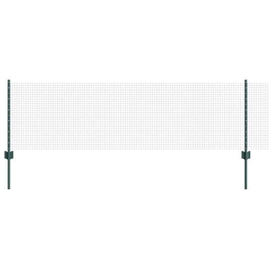 vidaXL Welded Wire Fence with Posts 100 x 0.6 m PVC-Coated Steel Green 2