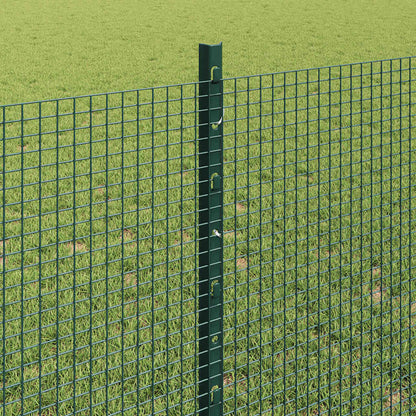 vidaXL Welded Wire Fence with Posts 100 x 0.8 m PVC-Coated Steel Green 4