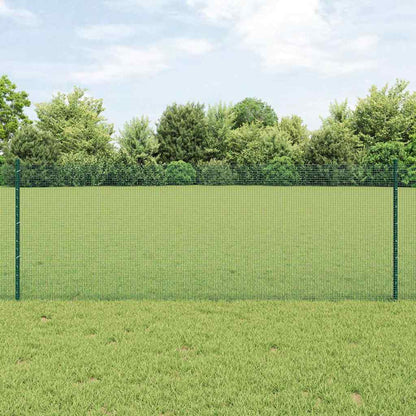 vidaXL Welded Wire Fence with Posts 100 x 0.8 m PVC-Coated Steel Green 1