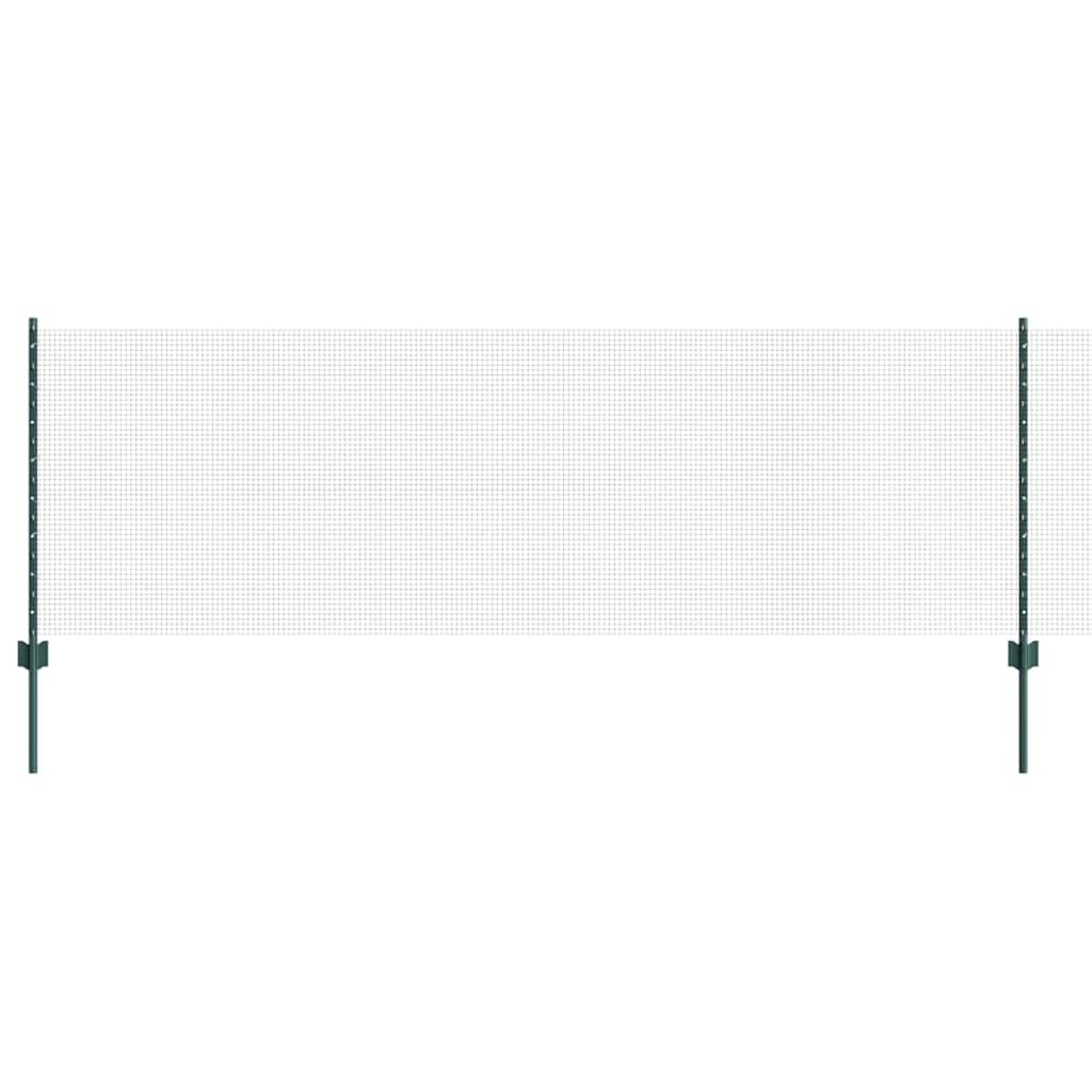 vidaXL Welded Wire Fence with Posts 100 x 0.8 m PVC-Coated Steel Green 2