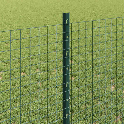 vidaXL Welded Wire Fence with Posts 100 x 0.8 m PVC-Coated Steel Green 4