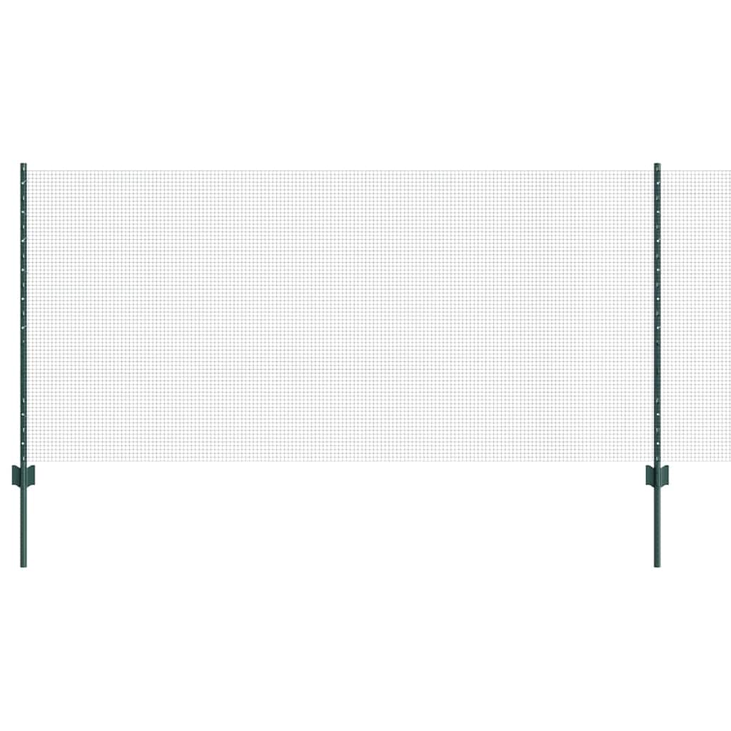 vidaXL Welded Wire Fence with Posts 50 x 1.4 m PVC-Coated Steel Green 50 x 1.2 m – 100 x 0.8 m