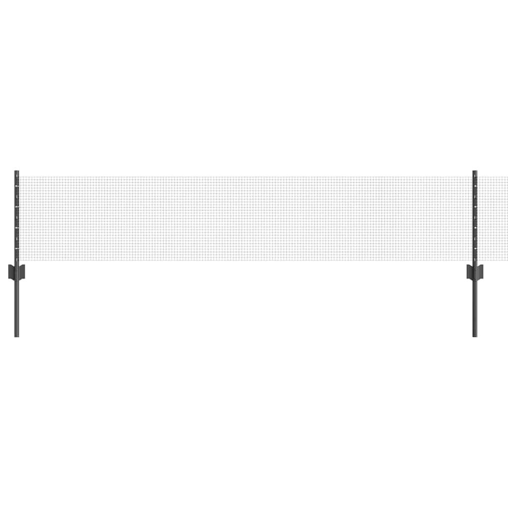 Welded Wire Fence with Posts 10 x 1 m Galvanised Steel Grey 10 x 0.4 m – 10 x 1.4 m 10 x 0.4 m fence (1.2 x 1.2 cm mesh)