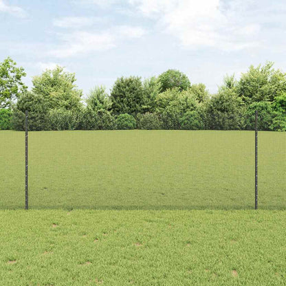 Welded Wire Fence with Posts 10 x 1 m Galvanised Steel Grey 10 x 0.4 m – 10 x 1.4 m 10 x 1 m fence (1.2 x 1.2 cm mesh)