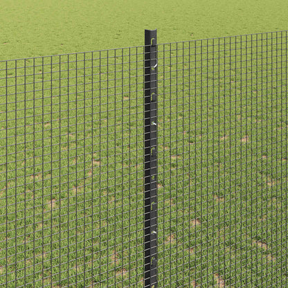 vidaXL Welded Wire Fence with Posts 50 x 1.4 m PVC-Coated Steel Grey 4