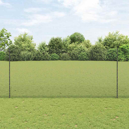 vidaXL Welded Wire Fence with Posts 50 x 1.4 m PVC-Coated Steel Grey 1