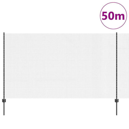 vidaXL Welded Wire Fence with Posts 50 x 1.4 m PVC-Coated Steel Grey 3
