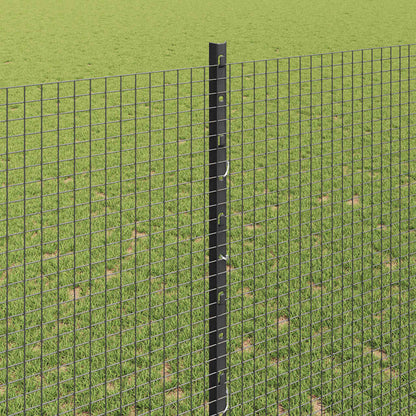 vidaXL Welded Wire Fence with Posts 50 x 1.4 m PVC-Coated Steel Grey 4
