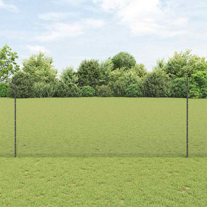 vidaXL Welded Wire Fence with Posts 50 x 1.4 m PVC-Coated Steel Grey 1