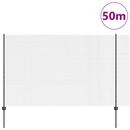 vidaXL Welded Wire Fence with Posts 50 x 1.5 m PVC-Coated Steel Grey 3
