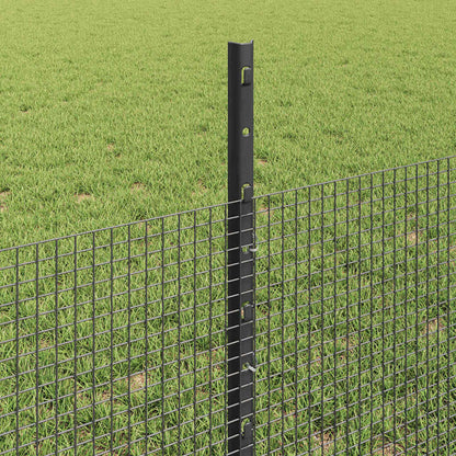 vidaXL Welded Wire Fence with Posts 100 x 0.5 m PVC-Coated Steel Grey 4
