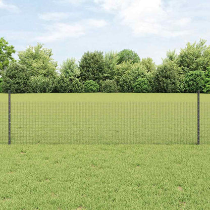 vidaXL Welded Wire Fence with Posts 100 x 0.5 m PVC-Coated Steel Grey 1