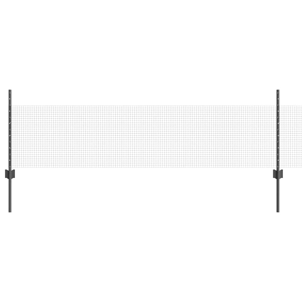 vidaXL Welded Wire Fence with Posts 100 x 0.5 m PVC-Coated Steel Grey 2
