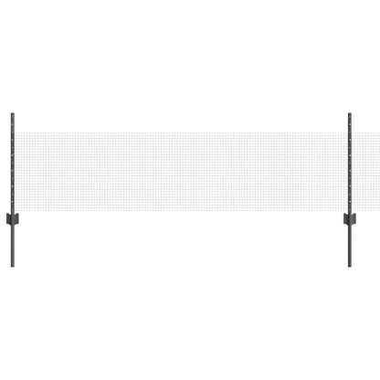 vidaXL Welded Wire Fence with Posts 100 x 0.5 m PVC-Coated Steel Grey 2