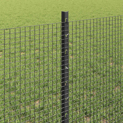 vidaXL Welded Wire Fence with Posts 100 x 0.6 m PVC-Coated Steel Grey 4