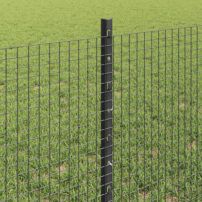 vidaXL Welded Wire Fence with Posts 100 x 0.6 m PVC-Coated Steel Grey 4