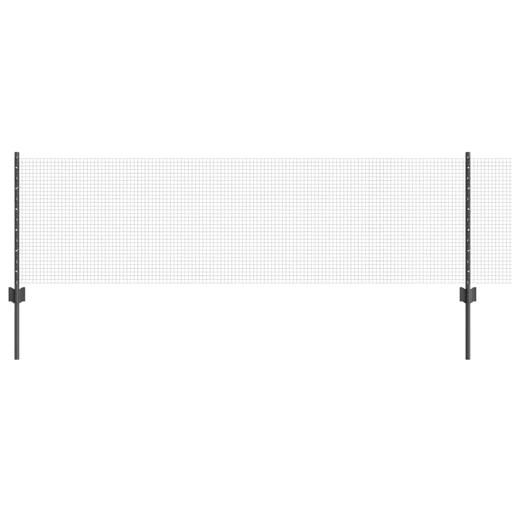 vidaXL Welded Wire Fence with Posts 100 x 0.6 m PVC-Coated Steel Grey 2